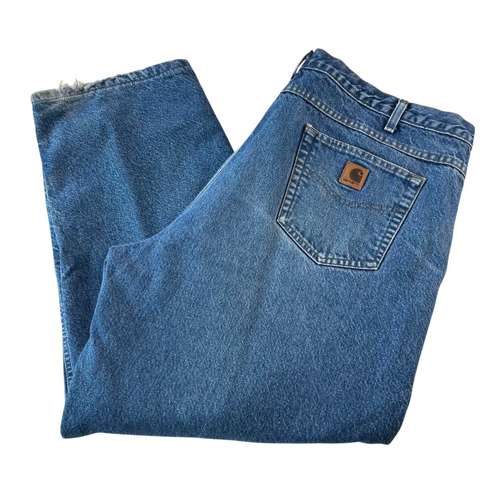 Carhartt Vintage men’s Flannel Lined Blue Jeans size 44x27 B21 DST